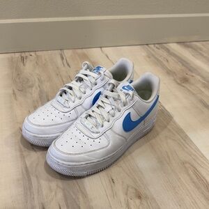 Nike Air Force 1 White with Blue Accents